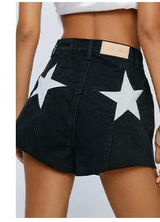 Denim Star Bum Mom Shorts