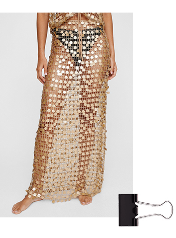 Sequin Crochet Maxi Beach Skirt