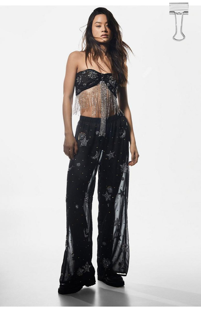 Hand Embellished Celestial Beach Pants