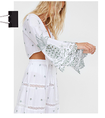 Cotton Pineapple Broderie Maxi Beach Skirt