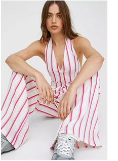 Premium Striped Linen Tailored Wide Leg Pants