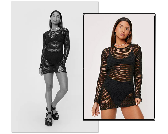 Crochet Low Back Mini Beach Cover Up Dress