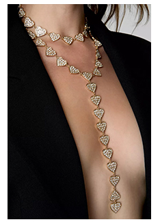 Diamante Heart Drop Layered Necklace