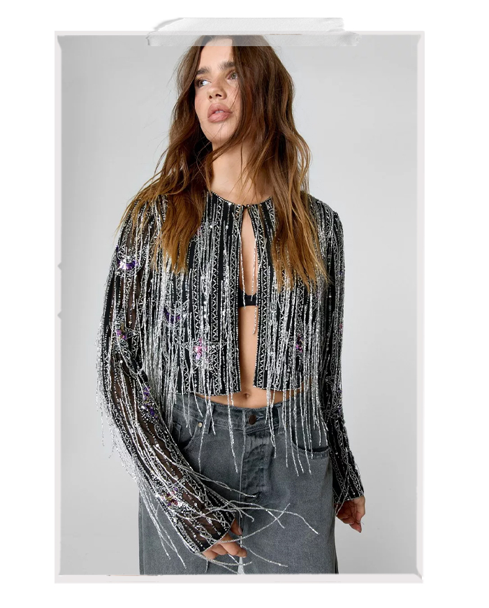 Limited Moon And Star Sequin Tassel Jacket