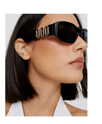 Round Gold Side Trim Detail Sunglasses