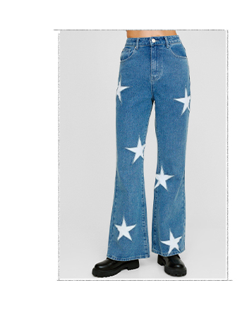 Denim Star Insert Flare Jean