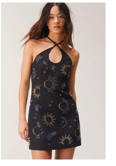 Premium Celestial Halter Neck Mini Dress