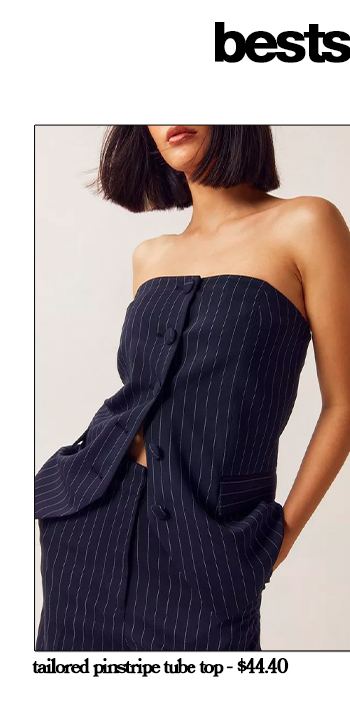 tailored pinstripe bandeau top