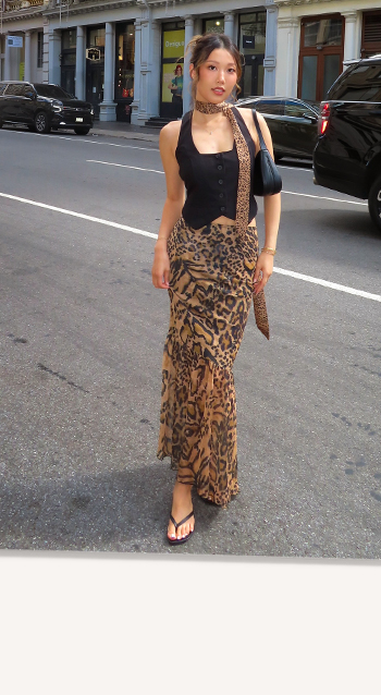 Leopard Mesh Maxi Skirt