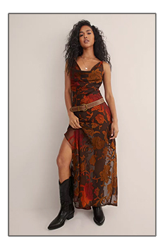 Burnout Bias Cut Maxi Dress