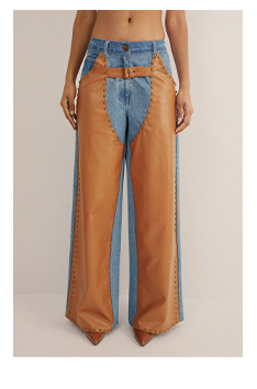 Denim Pu Mix Chaps