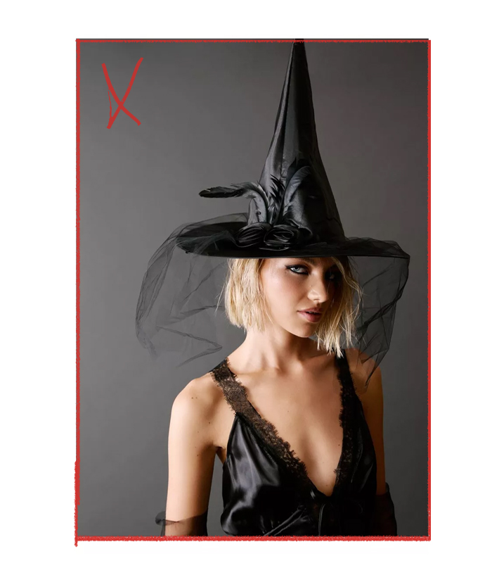 Mesh Veil Witch Hat