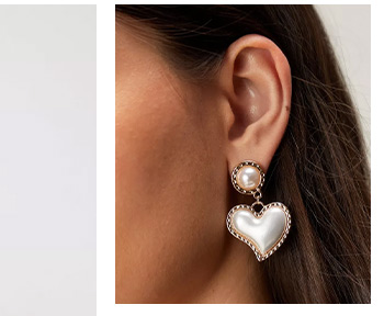 Pearl Heart Drop Earrings