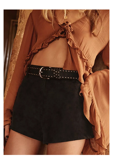 Faux Leather Studded Belt