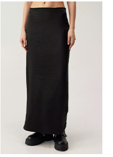 Petite Textured Satin Maxi Skirt