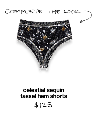 celestial embellished booty shorts