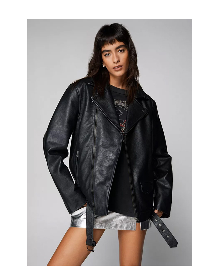 Real Leather Boyfriend Biker Jacket