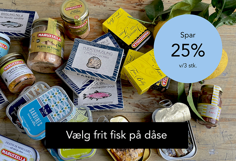 25% på fisk på dåse