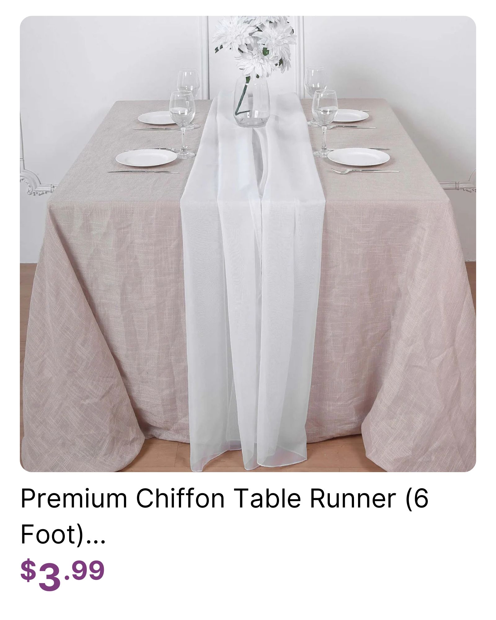 Premium Chiffon Table Runner