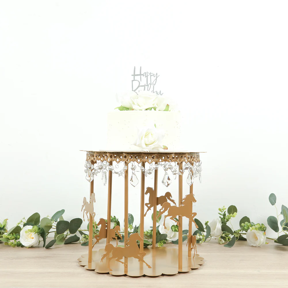 Gold Metal Carousel Cake Stand