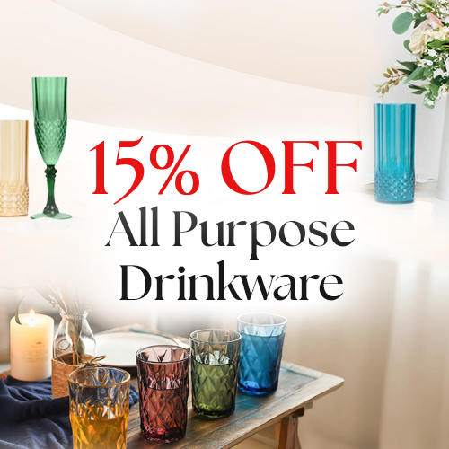 15% Off All Purpose Glasses & Tumblers