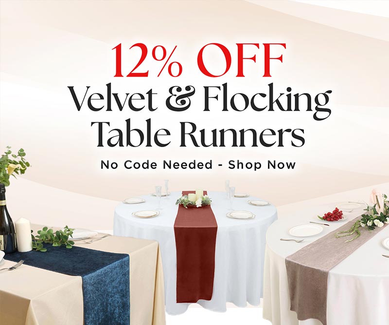 12% Off Velvet & Flocking Table Runners