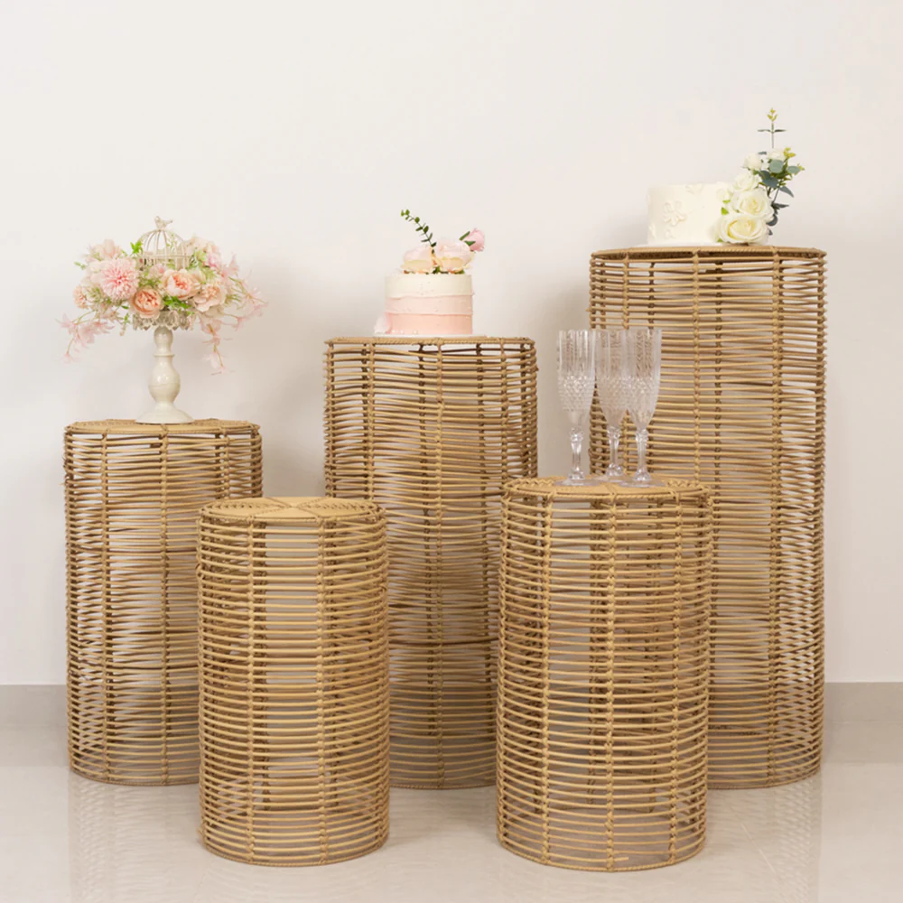 atural Woven Rattan Wicker Plant Stands