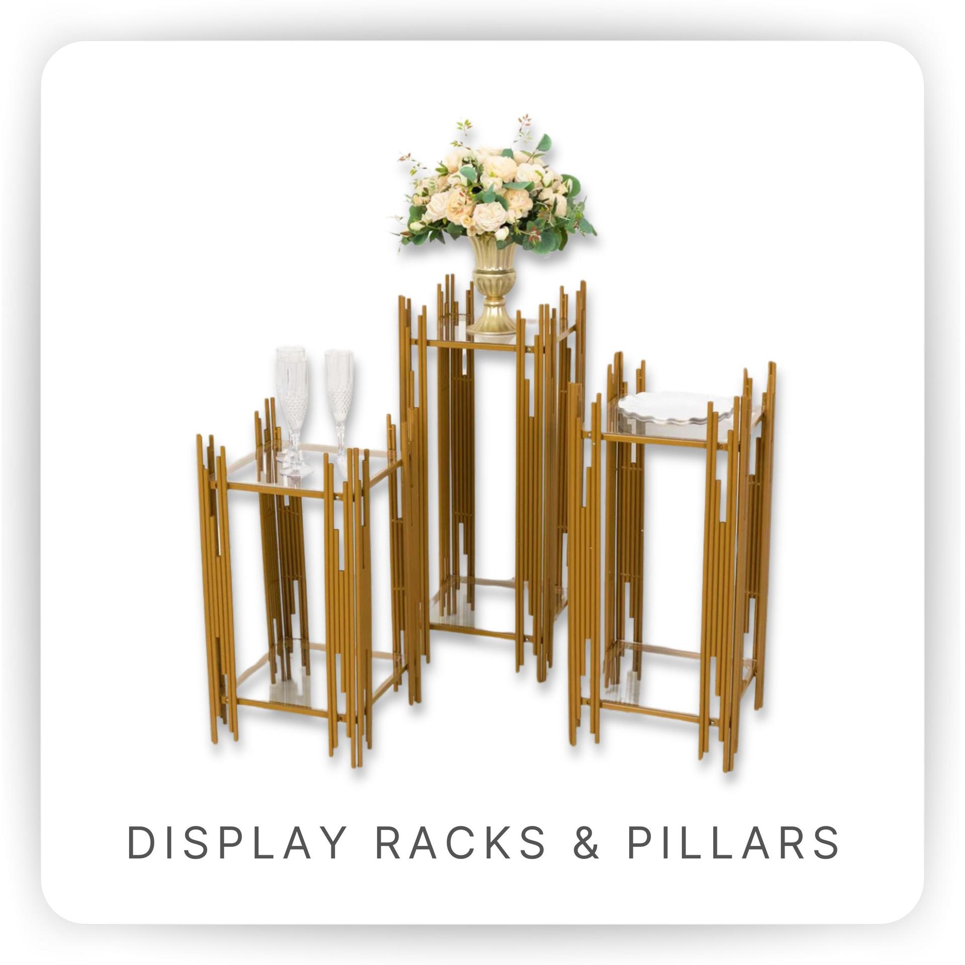 Display racks and pillars