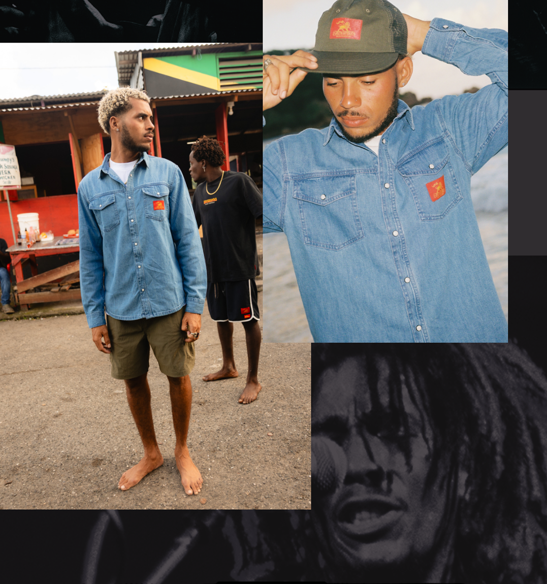 Bob Marley Uprising - Men Long Sleeve Denim Shirt