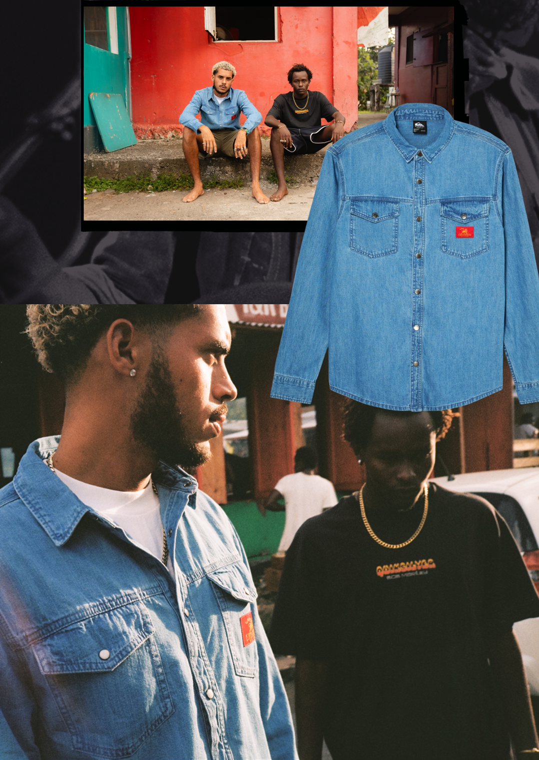 Bob Marley Uprising - Men Long Sleeve Denim Shirt