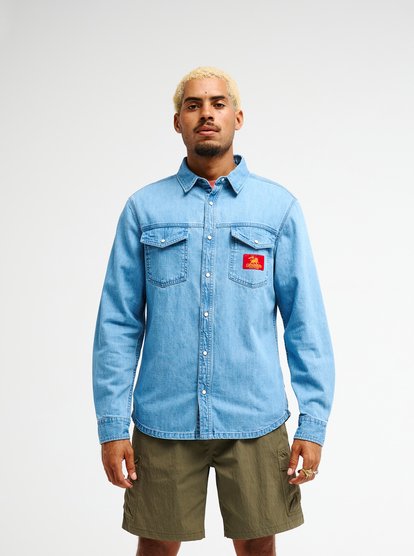 Bob Marley Uprising - Men Long Sleeve Denim Shirt