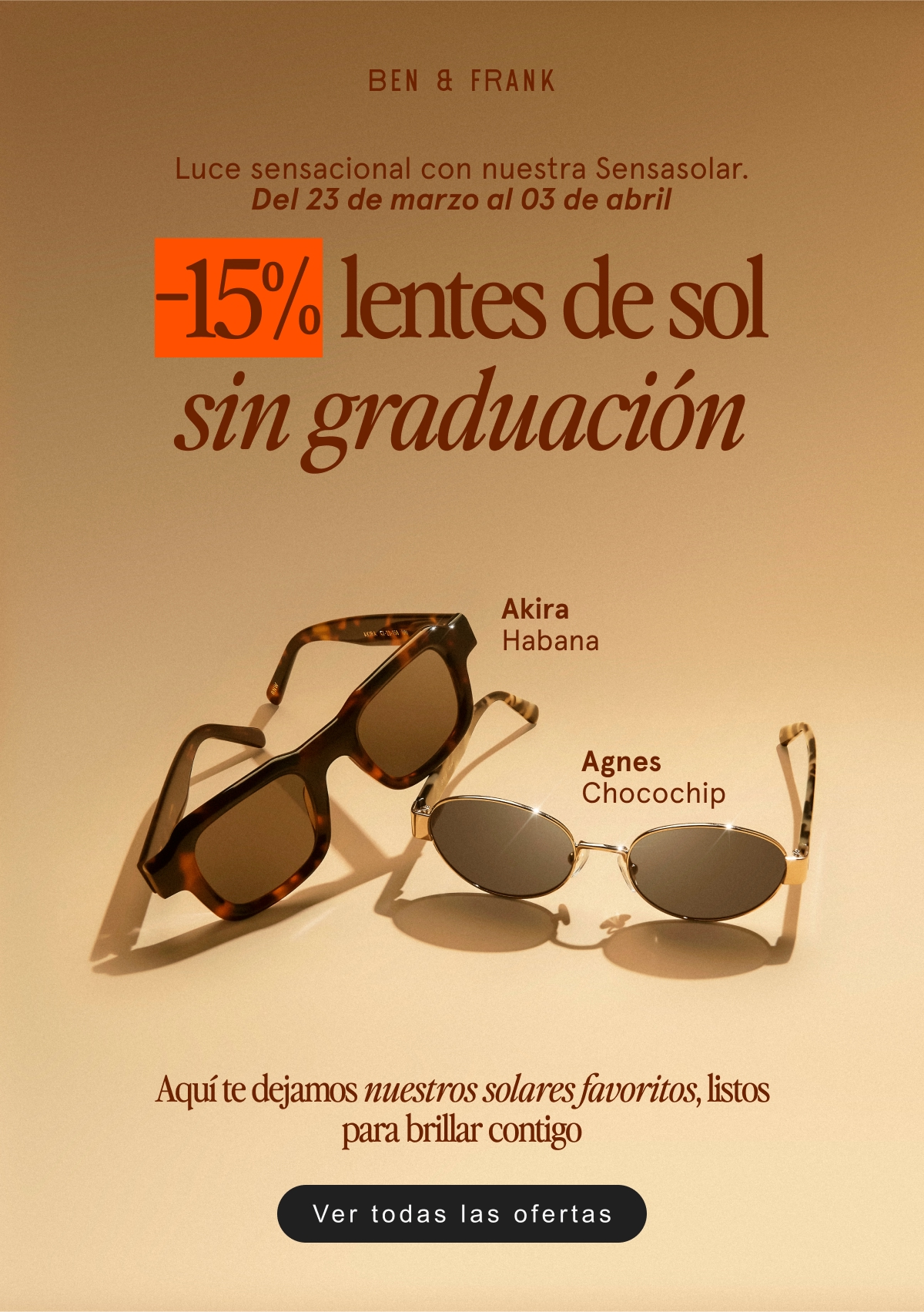 -15% en lentes de sol sin graduación