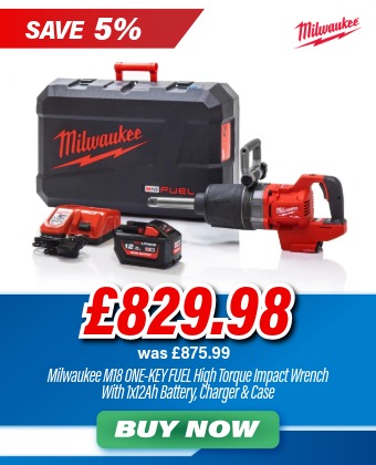 Milwaukee M18™ ONE-KEY™ FUEL™ High Torque 1 Impact Wrench D-Handle Long Anvil Friction Ring (1x12.0 Ah FORGE battery, charger, BMC)