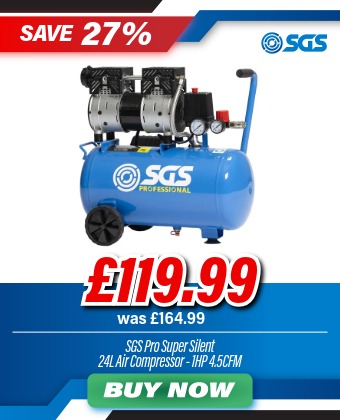 SGS Pro Super Silent 24L Air Compressor - 1HP 4.5CFM