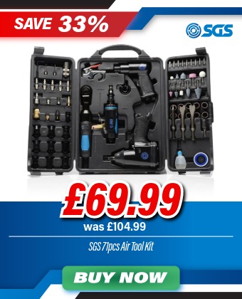SGS 71pcs Air Tool Kit - Impact Wrench Die Hammer Ratchet & Grinder