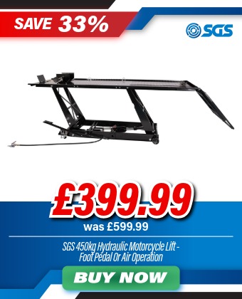 SGS 450kg Hydraulic Motorcycle Lift (Foot Pedal & Air Operated)