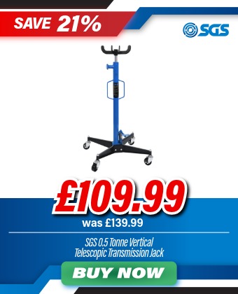 SGS 0.5 Tonne Vertical Telescopic Transmission Jack in Wooden Case