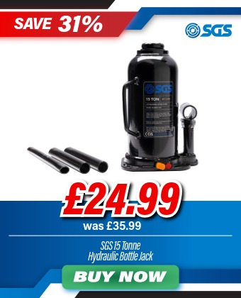 SGS 15 Tonne Hydraulic Bottle Jack with 150mm Stroke