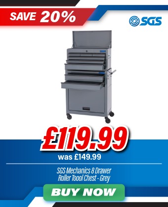 SGS Mechanics 8 Drawer Tool Box Chest & Roller Cabinet | Grey