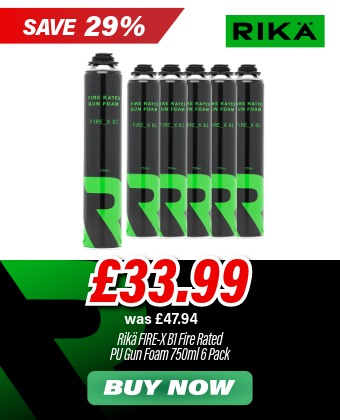 Rikä SAFR002 FIRE-X B1 Fire Rated PU Gun Foam 750ml Pack of 6