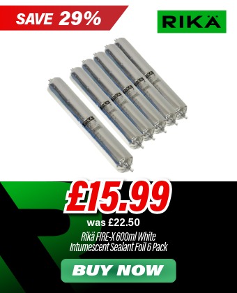 Rikä SAFR007 FIRE-X 600ml White Intumescent Sealant Foil Pack of 6