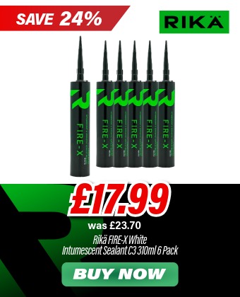 Rikä SAFR006 FIRE-X Intumescent Sealant White C3 310ml Pack of 6