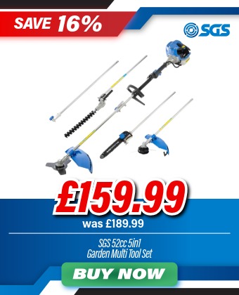 SGS 5in1 Multi Tool Garden Set - Chainsaw Trimmer Strimmer & Brush Cutter 52cc