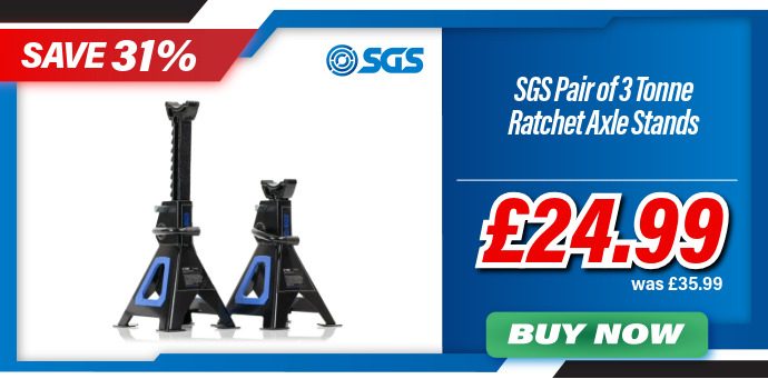 SGS Pair of 3 Tonne Ratchet Axle Stands