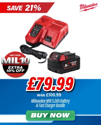 Milwaukee M18NRG-501 18V 5.0Ah Battery & Rapid Fast Charger Bundle