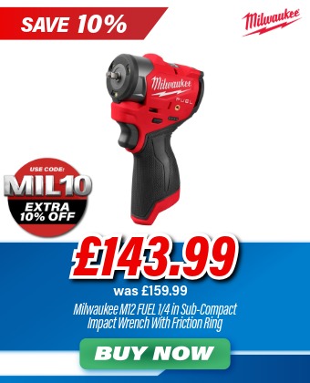 Milwaukee M12FSCIWF14-0 FUEL 1/4 in Sub-Compact Impact Wrench with Friction Ring