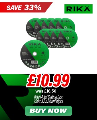 Rikä ABRR003 Metal Cutting Disc 230 x 3.2 x 22mm 10pcs
