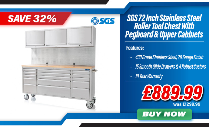 SGS 72in Stainless Steel 15 Drawer Work Bench with Upper Cabinets