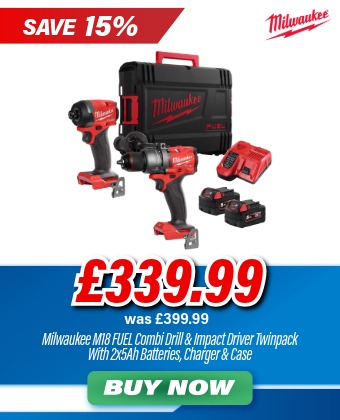 Milwaukee M18FPP2A3-502X Combi Drill and Impact Driver Twinpack - 2x5Ah Batteries and Charger