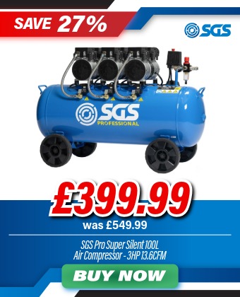 SGS Pro Super Silent 100L Air Compressor - 3HP 13.6CFM
